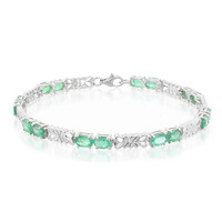 Sambia-Smaragd-Silberarmband