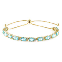 Blauer Apatit-Silberarmband