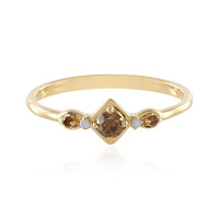 I2 Schokoladen-Brillant-Goldring