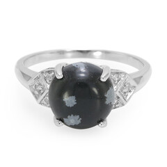 Schneeflocken-Obsidian-Silberring
