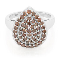 Roter Diamant-Silberring