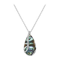 Abalone-Muschel-Silberhalskette