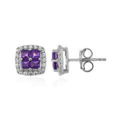 Sambia-Amethyst-Silberohrringe