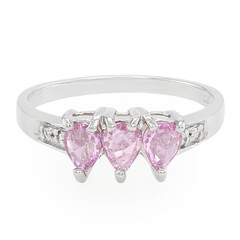 Pinkfarbener Ceylon-Saphir-Silberring