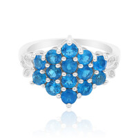 Neonblauer Apatit-Silberring