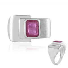Pinkfarbener Madagaskar-Saphir-Silberring (de Melo)