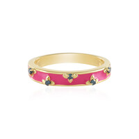 Blauer I3 Diamant-Silberring