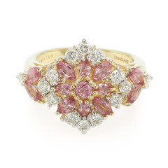 Nicht erhitzter Padparadscha-Saphir-Goldring (AMAYANI)
