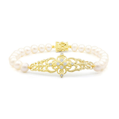 Süßwasserzuchtperlen-Silberarmband