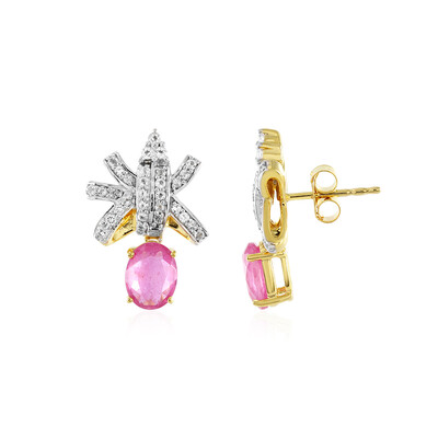 Pinkfarbener Madagaskar-Saphir-Silberohrringe