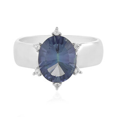 Blauer Mystik-Quarz-Silberring