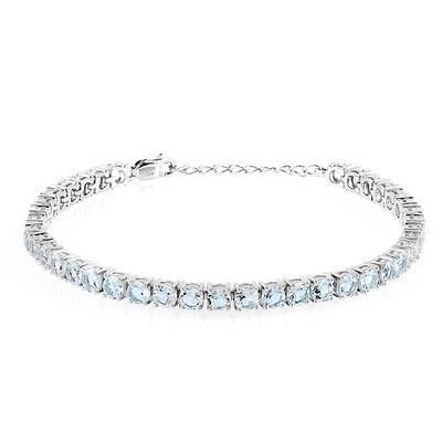 Himmelblauer Topas-Silberarmband