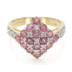 Nicht erhitzter Padparadscha-Saphir-Goldring (AMAYANI)