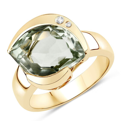 Grüner Amethyst-Goldring (SUHANA)