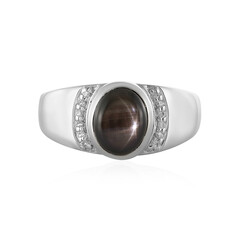 Schwarzer Stern-Saphir-Silberring