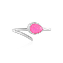 Äthiopischer Pinkfarbener Opal-Silberring
