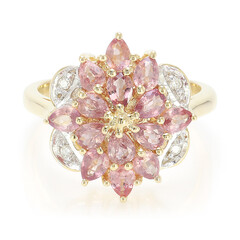 Nicht erhitzter Padparadscha-Saphir-Goldring (AMAYANI)