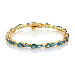 Petrol-Kyanit-Silberarmband