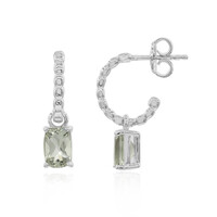 Grüner Amethyst-Silberohrringe