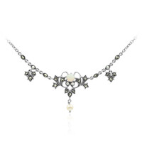 Weißer Opal-Silbercollier