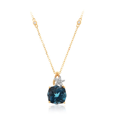 Londonblauer Topas-Goldhalskette (Smithsonian)