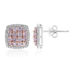 Pinkfarbener I1 Diamant-Goldohrringe (CIRARI)