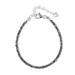 Schwarzer Diamant-Silberarmband