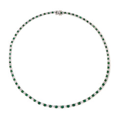 Sambia-Smaragd-Silbercollier (Gems en Vogue)