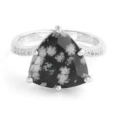 Schneeflocken-Obsidian-Silberring
