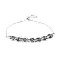 Schwarzer Spinell-Silberarmband