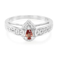 Oranger Saphir-Silberring