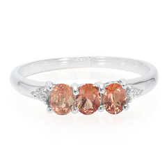 Oranger Saphir-Silberring