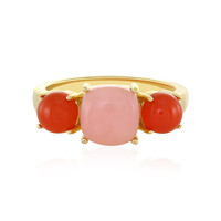 Pinkfarbener Opal-Silberring