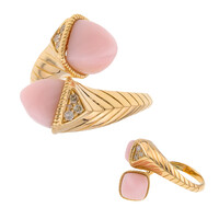 Pinkfarbener Opal-Goldring (CIRARI)