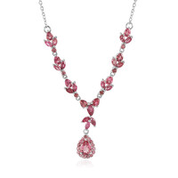 Pinkfarbener Turmalin-Silbercollier