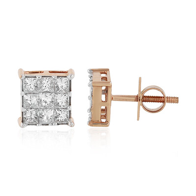 SI1 (H) Diamant-Goldohrringe