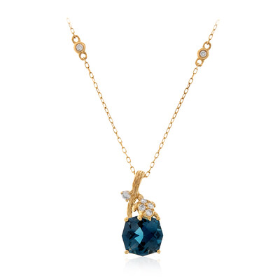 Londonblauer Topas-Goldhalskette (Smithsonian)