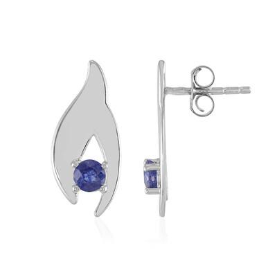 Blauer Madagaskar-Saphir-Silberohrringe