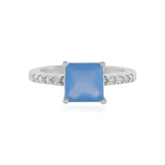 Blauer Chalzedon-Silberring