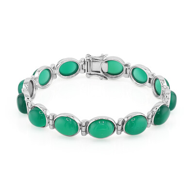 Grüner Onyx-Silberarmband