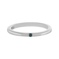 Blauer I2 Diamant-Silberring