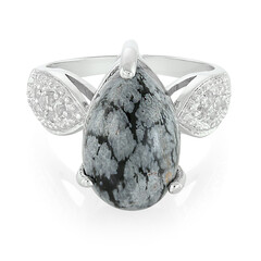 Schneeflocken-Obsidian-Silberring