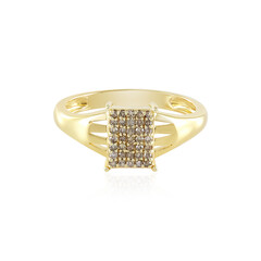 I3 Champagner-Diamant-Silberring