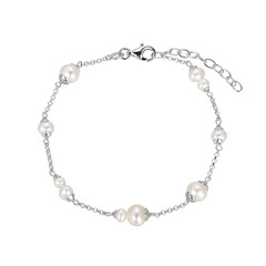 Süßwasserzuchtperlen-Silberarmband