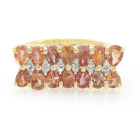 Nicht erhitzter Padparadscha-Saphir-Goldring