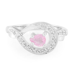 Pinkfarbener Saphir-Silberring
