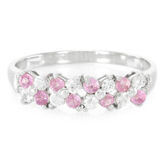 Pinkfarbener Ceylon-Saphir-Silberring