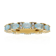 Blauer Pastell-Quarz-Silberring