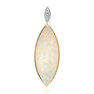 Brasilianischer Weißer Opal-Goldanhänger