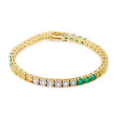 Edelstein-Silberarmband